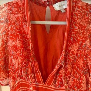 Cleobella Red Floral Maxi Dress